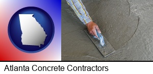 Atlanta, Georgia - smoothing a concrete surface with a trowel
