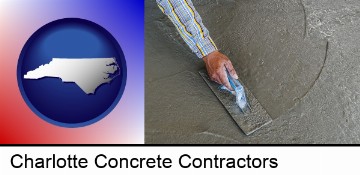 smoothing a concrete surface with a trowel in Charlotte, NC