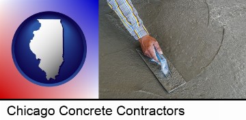 smoothing a concrete surface with a trowel in Chicago, IL