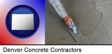 smoothing a concrete surface with a trowel in Denver, CO