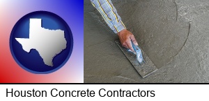 Houston, Texas - smoothing a concrete surface with a trowel