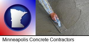 Minneapolis, Minnesota - smoothing a concrete surface with a trowel