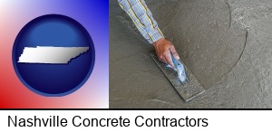 Nashville, Tennessee - smoothing a concrete surface with a trowel