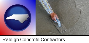 Raleigh, North Carolina - smoothing a concrete surface with a trowel