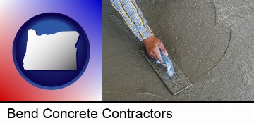 smoothing a concrete surface with a trowel in Bend, OR