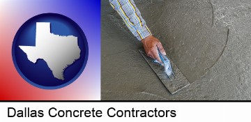 smoothing a concrete surface with a trowel in Dallas, TX