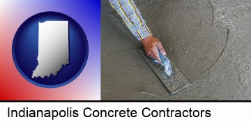 smoothing a concrete surface with a trowel in Indianapolis, IN
