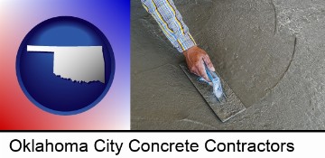 smoothing a concrete surface with a trowel in Oklahoma City, OK