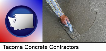 smoothing a concrete surface with a trowel in Tacoma, WA